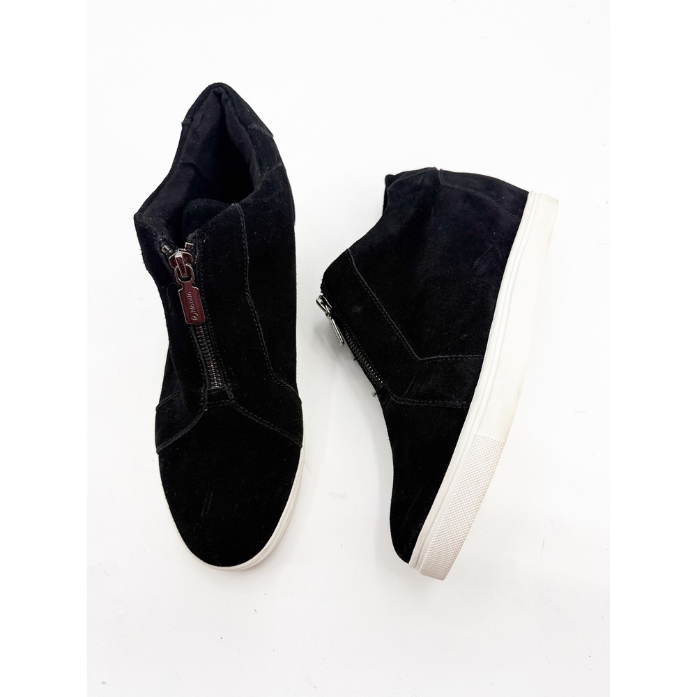 Blondo Glenda Black Suede Waterproof Hidden Wedge Sneakers B3501 9.5M